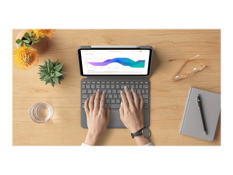 Logitech Combo Touch pro iPad Pro 11" (1., 2., 3.. gen), šedá - US INTL