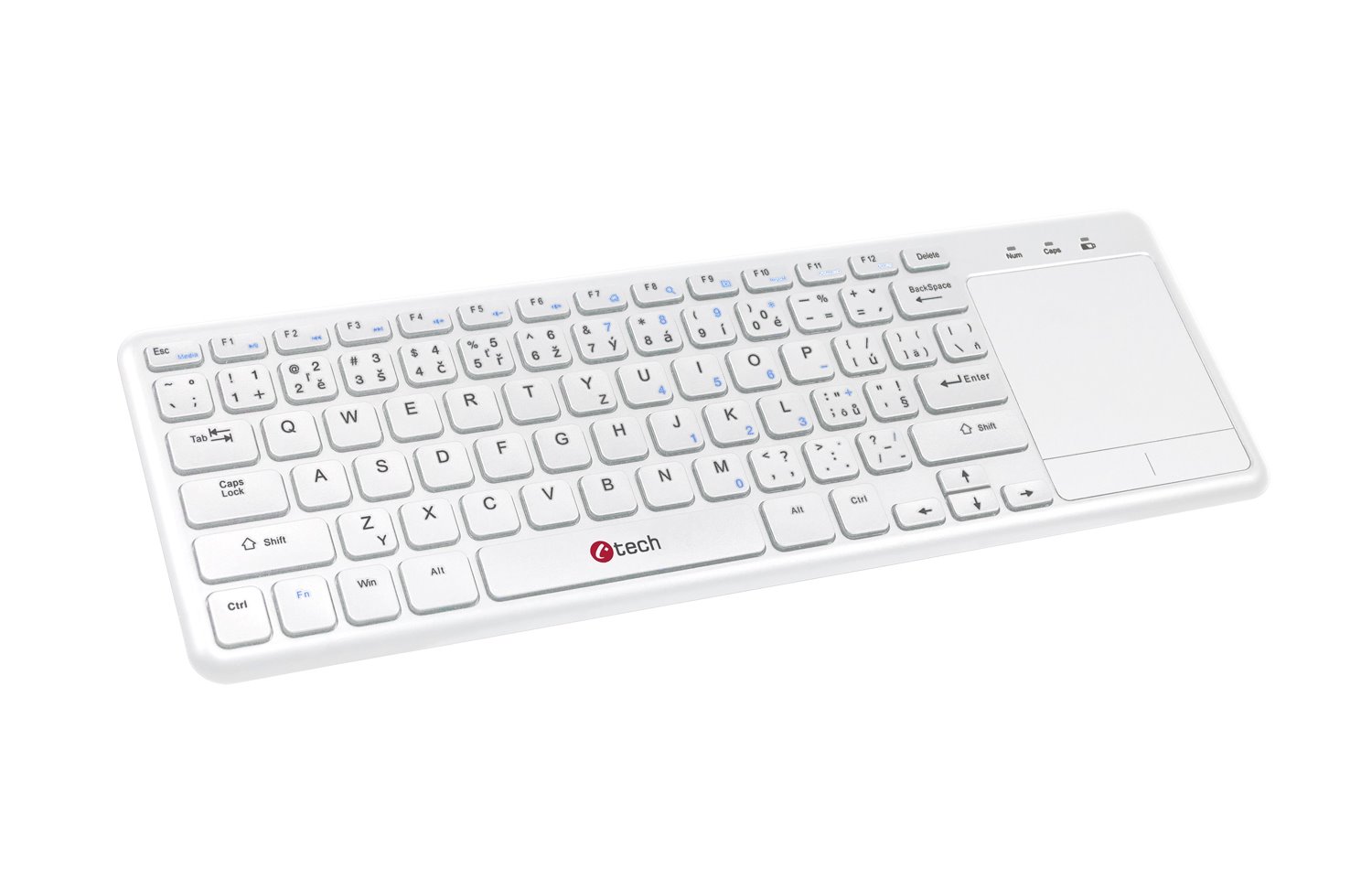 C-TECH WLTK-01W, bezdrátová klávesnice s touchpadem
