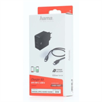 Hama set: rychlá USB nabíječka USB-C PD/QC, USB-A, 30 W + kabel USB C-C 1 m