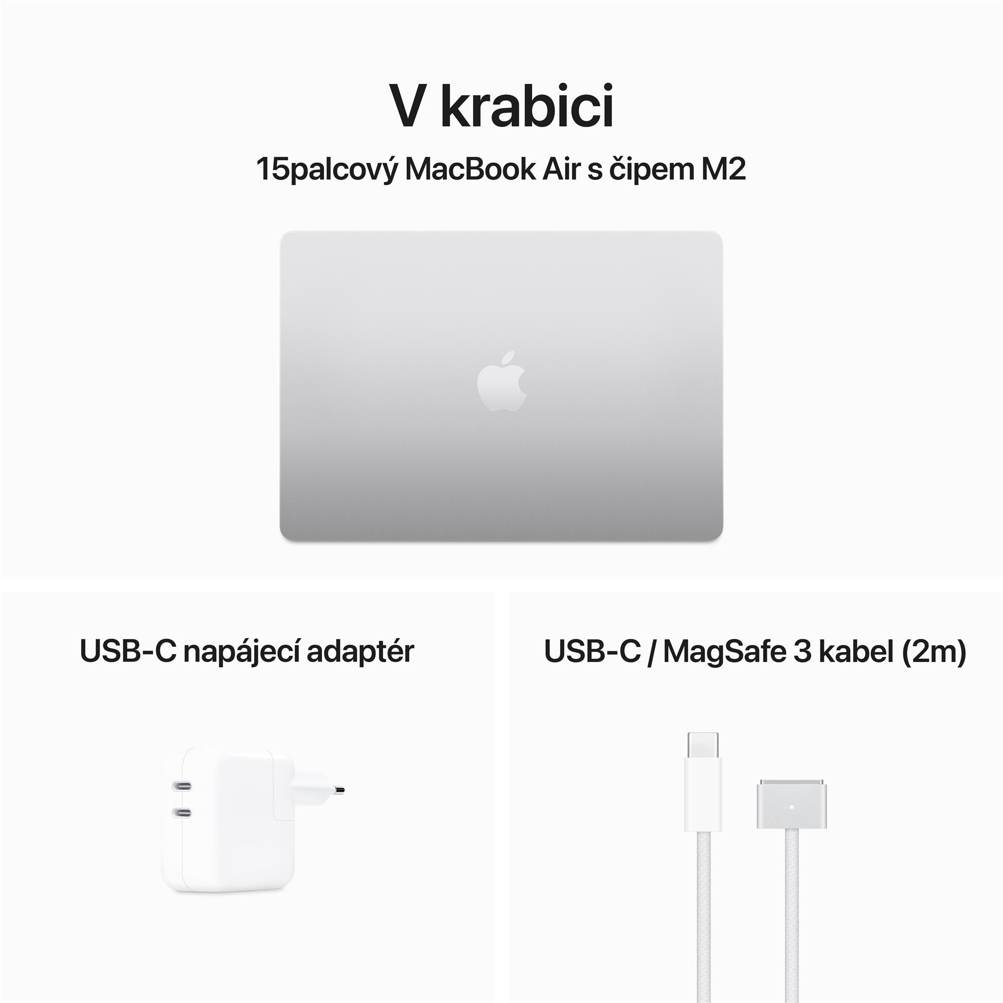 NB Apple MacBook Air 15",M2 8-core CPU/10-core GPU,8GB,512GB,Silver,CZ (MQKT3CZ/A)