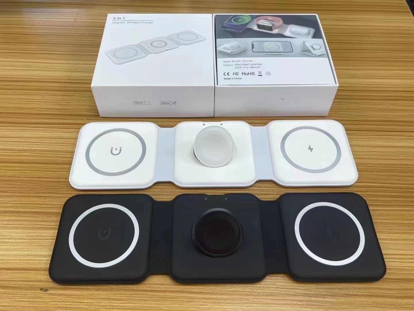 1stCOOL bezdrátová přenosná QI nabíječka 3v1, MagSafe kompatibilní, bílá, USB-C