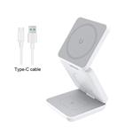 1stCOOL Bezdrôtová skladacia nabíjačka QI 3v1, kompatibilná s MagSafe, biela, USB-C