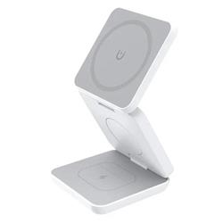 1stCOOL Bezdrôtová skladacia nabíjačka QI 3v1, kompatibilná s MagSafe, biela, USB-C