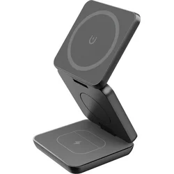 1stCOOL Bezdrôtová skladacia nabíjačka QI 3v1, kompatibilná s MagSafe, čierna, USB-C