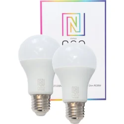 Immax LED žárovka Neo E27 8,5W RGB 2ks LED žárovka, E27, 230V, A60, 8,5W, teplá bílá + RGB, stmívatelná, 806lm, Zigbee Dim, 2ks 07004B - Vybavení domu