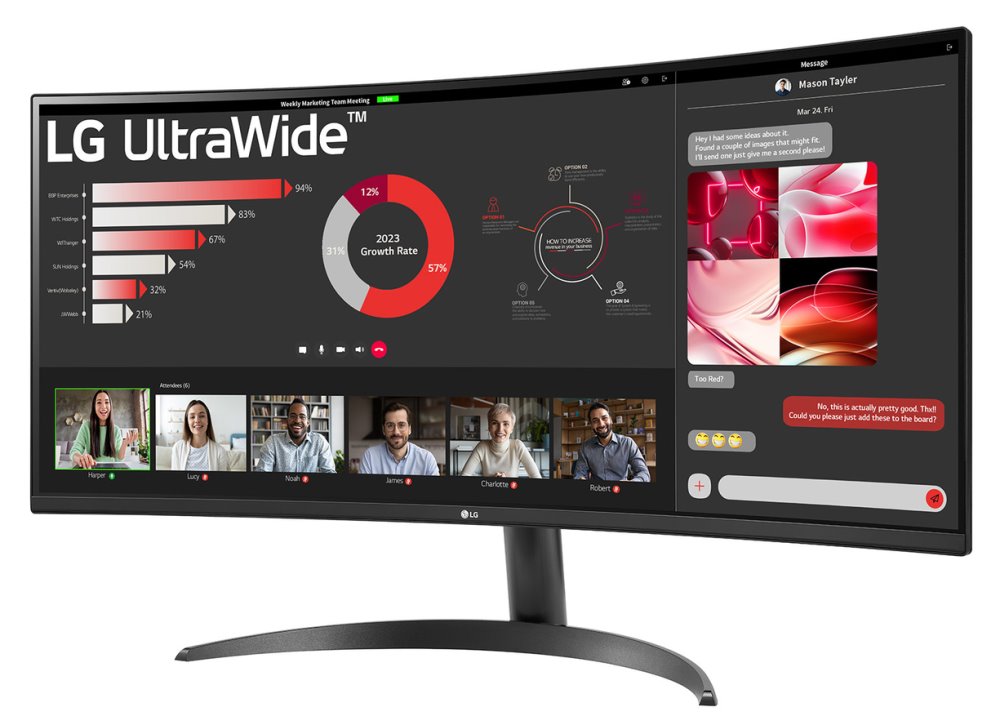 34" zakrivený monitor LG 34WR50QK-B