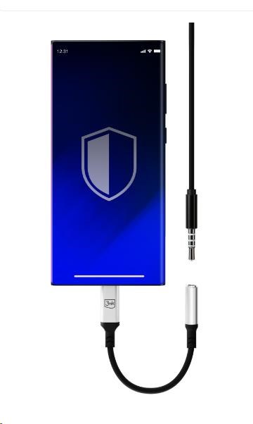 3mk Adaptér USB-C/Jack 3,5 mm (samica) 0,15 m, čierno-strieborný