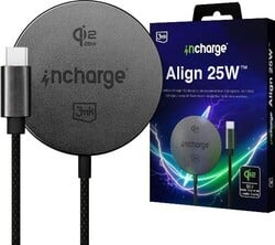 3mk bezdrôtová nabíjačka InCharge Align Qi 2.2 25 W pre Apple, čierna