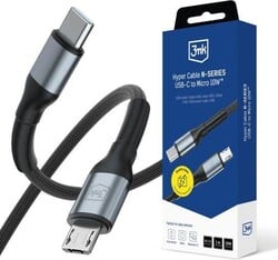3mk Hyper Cable N-SERIES C na Micro, 1 m, QC 3.0, 5 V/2 A, 10 W, čierny