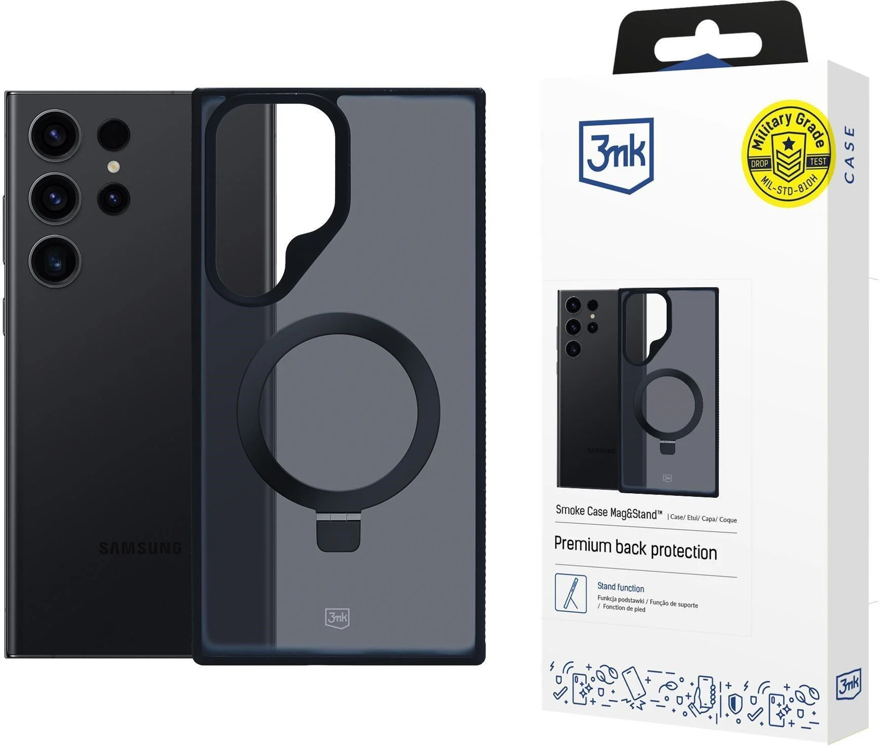 3mk Smoke Case Mag&Stand pre Samsung Galaxy S25