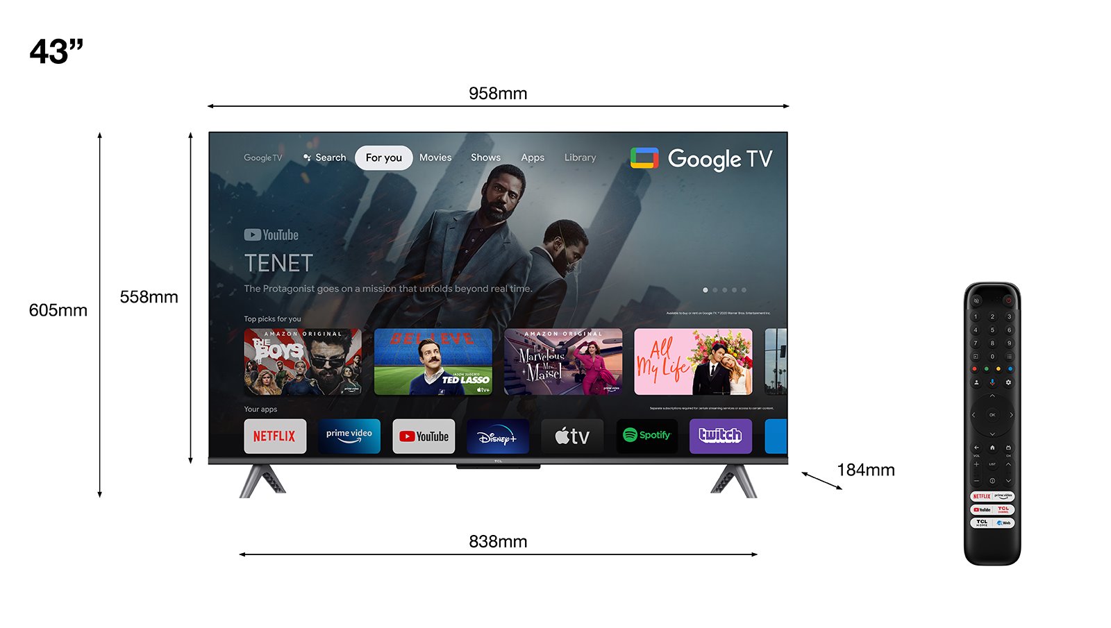 43" TCL 43C645