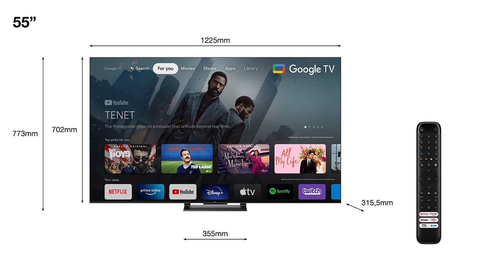 55" TCL 55C745