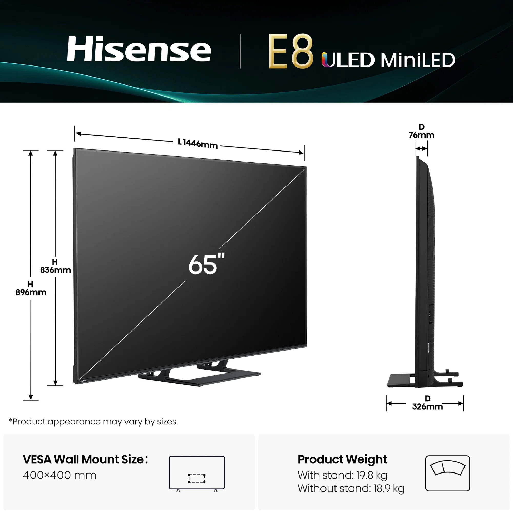 65" HISENSE 65E8Q (2025)