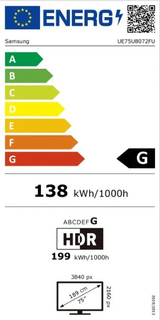 75" SAMSUNG UE75U8072F (2025)