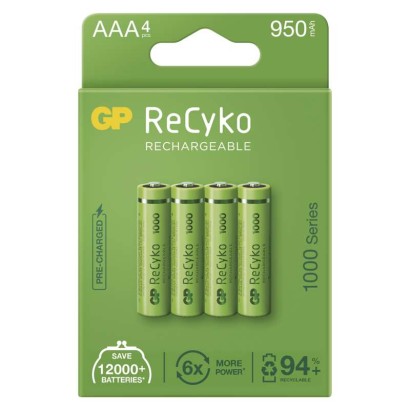 Nabíjecí baterie GP ReCyko 1000 AAA (HR03) - 4Ks
