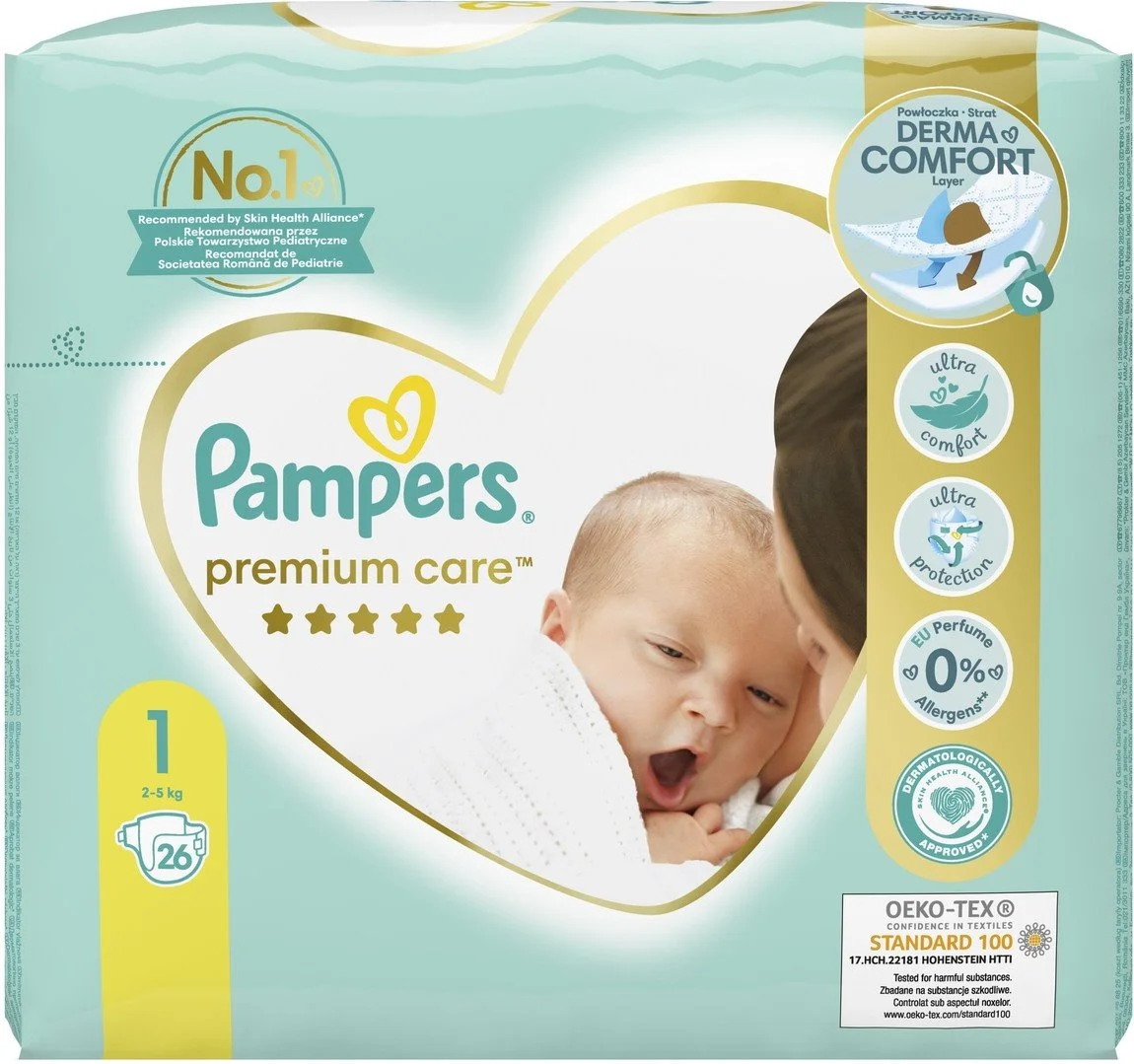 Pampers Premium Care Plenky Velikost 1, 2kg-5kg, 26ks