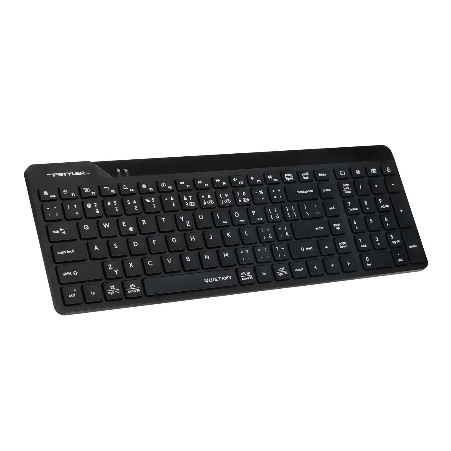 A4tech FStyler FBK23 AS, bezdrôtová klávesnica s duálnym režimom Bluetooth + 2,4 GHz, CZ, čierna