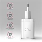 ACAGON ACU-PQ20W ACU-PQ20W AC adaptér 20 W, 2x port (USB-A + USB-C), PD3.0/PPS/QC4+/AFC/Apple, biely