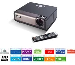ACER DLP projektor PH730 ,1300 Lum,WXGA 1280x768,2500:1, 28dB, ZOOM