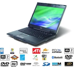 ACER TM 6463WLMi 15,4"T5500/1GB/120GB/ATIx1300/DVD±RW/W/BT/CAM/FingerPrint/XP
