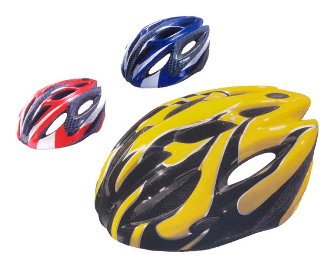 ACRA CSH25L červená/modrá/žlutá cyklistická helma velikost L(58-60cm)