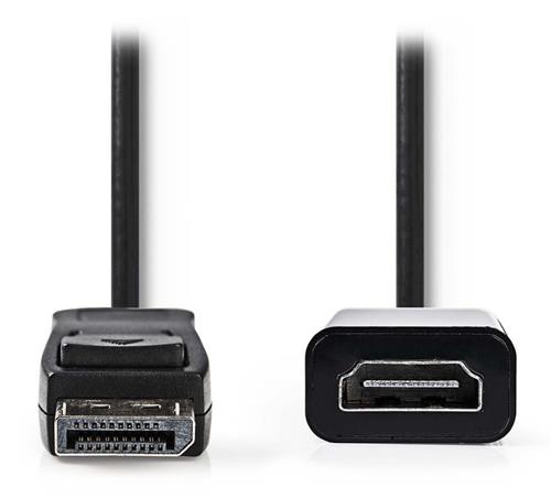 Adaptačný kábel NEDIS DisplayPort na HDMI/ zástrčka DisplayPort - vstup HDMI/ 0,20 m/ čierny