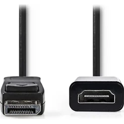 Adaptačný kábel NEDIS DisplayPort na HDMI/ zástrčka DisplayPort - vstup HDMI/ 0,20 m/ čierny