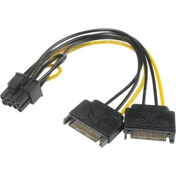 Adaptér AKASA 2x SATA na 6 2pin PCIe