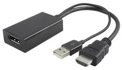 Adaptér HDMI na DisplayPort samec/samica s napájaním USB