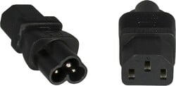 Adaptér IEC C13 samica na IEC C6 samec "trojlístok" napätie 230V, 2,5A