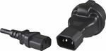 Adaptér IEC C14 samec na SCHUKO CEE 7/3 samica, napätie 230 V, max. prúd 10 A