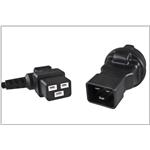 Adaptér IEC C20 male na SCHUKO CEE 7/3 female, napětí 230V, 16A