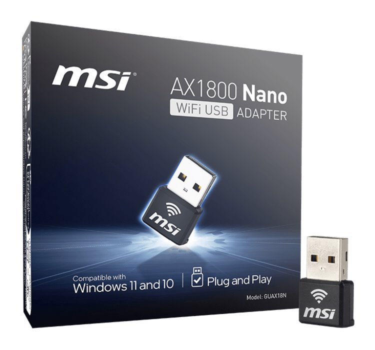 Adaptér MSI WiFi USB AX1800 Nano