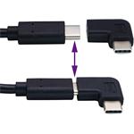 Adaptér PremiumCord USB-C/male - C/female ohnutý o 90°