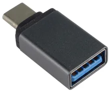 Adaptér PremiumCord USB-C/male - USB3.0 A/female, metalická sivá, OTG