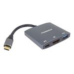 Adaptér PremiumCord USB-C na HDMI, USB 3.0, PD, rozlíšenie 4K a FULL HD 1080p