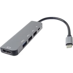Adaptér USB-C na HDMI + USB3.0 + 2x USB2.0 + PD(power delivery)