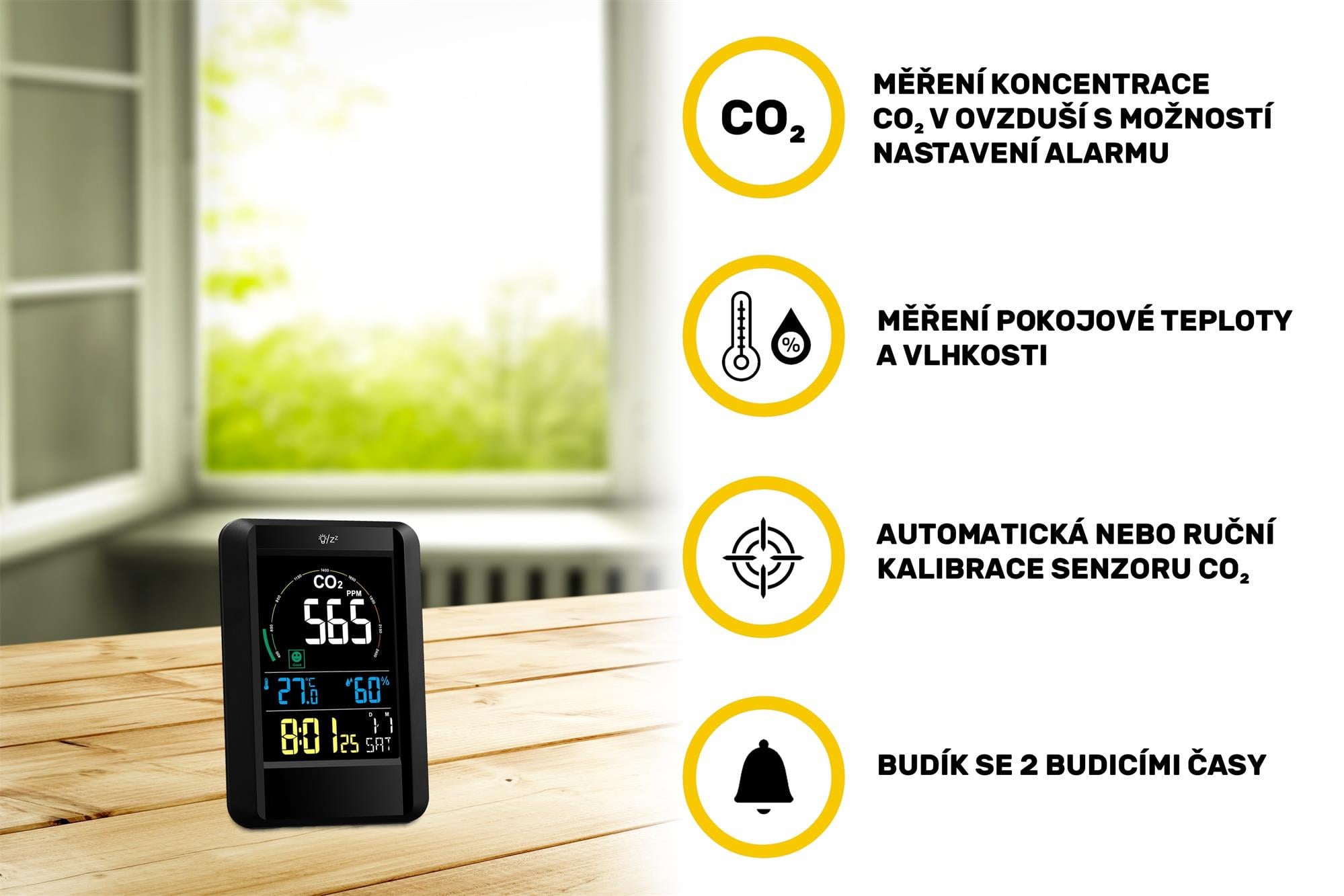 Airbi BI1060 - digitální měřič oxidu uhličitého