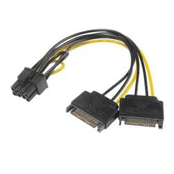 AKASA adaptér 2x SATA na 6+2pin PCIe