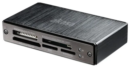 AKASA čítačka AK-CR-06BK/ USB3.0/ 6 slotov/ čierna - hliník