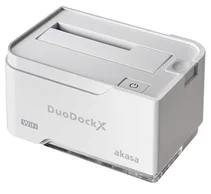 AKASA externí box (DUODOCK X WIFI) pro 2,5"/3,5" SATA/USB 3.0/Wi-Fi, bílý