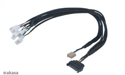 AKASA kábel FLEXA FP5S, pre pripojenie 5 PWM ventilátorov , 45cm AK-CBFA07-45