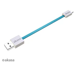 AKASA kabel PROSLIM USB 2.0 Type A na micro B, 15cm modrý