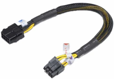 AKASA kabel redukce napájení 8Pin(M) to 8Pin/2x4Pin(F) 30cm