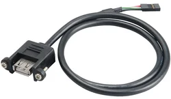 AKASA kabel USB 2.0, interní na externí USB adaptér, 60cm