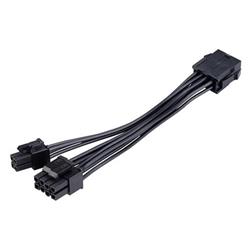 AKASA redukce, napájecí, 8-pin na 8+4pin, 15cm, černá