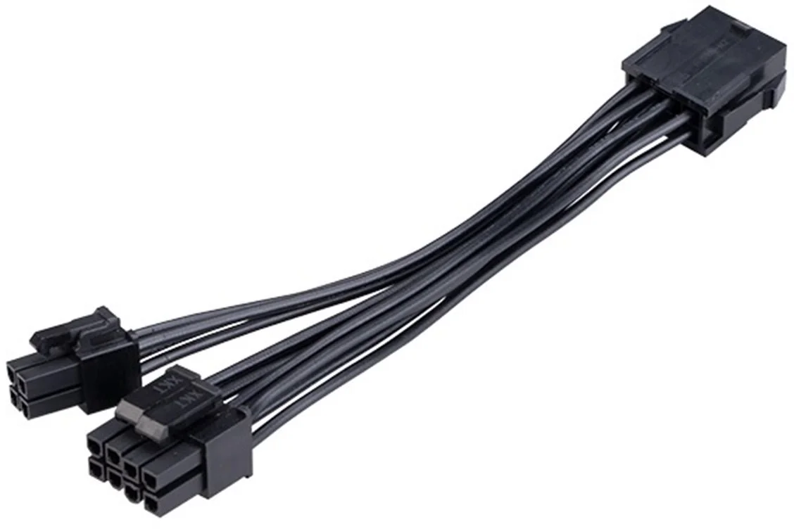 AKASA redukcia, napájacie, 8-pin 8+4pin, 15cm, čierna AK-CBPW22-15