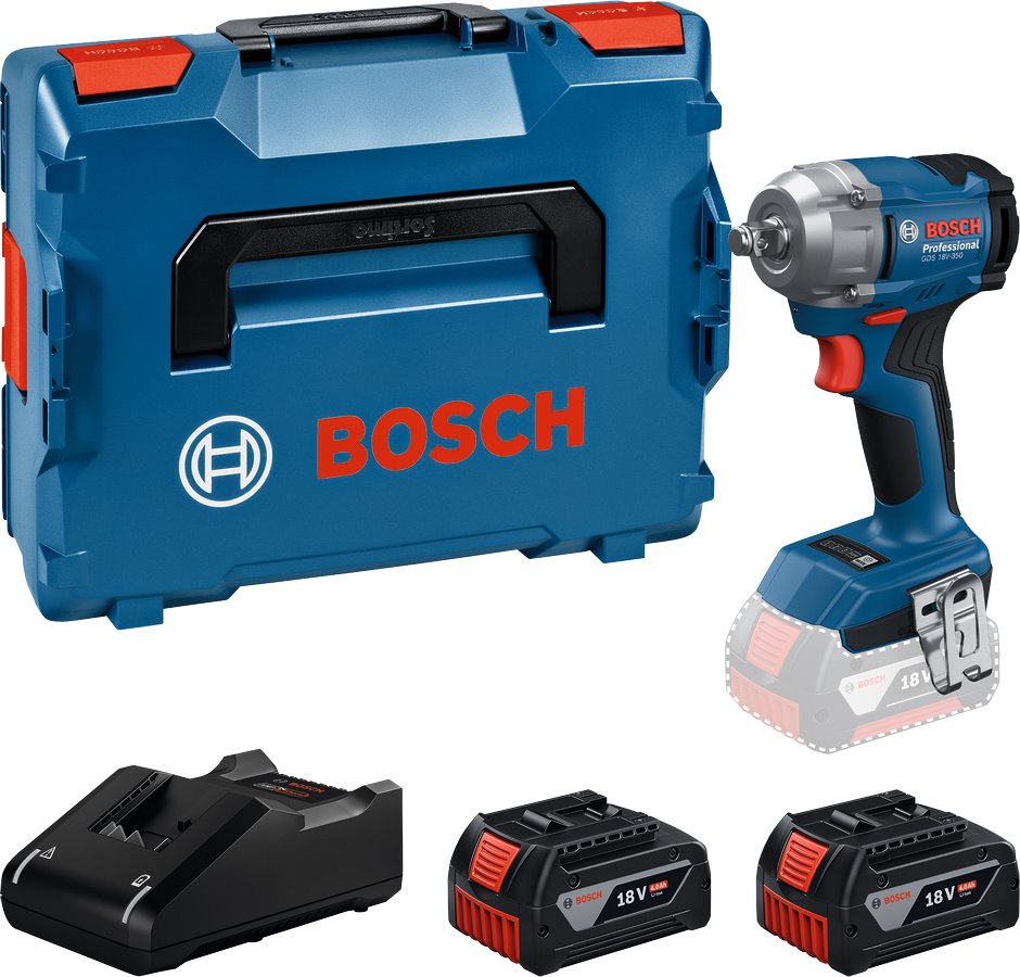 Akumulátorový rázový uťahovák BOSCH GDS 18V-350 + L-BOXX vrátane. (0.601.9M5.022)