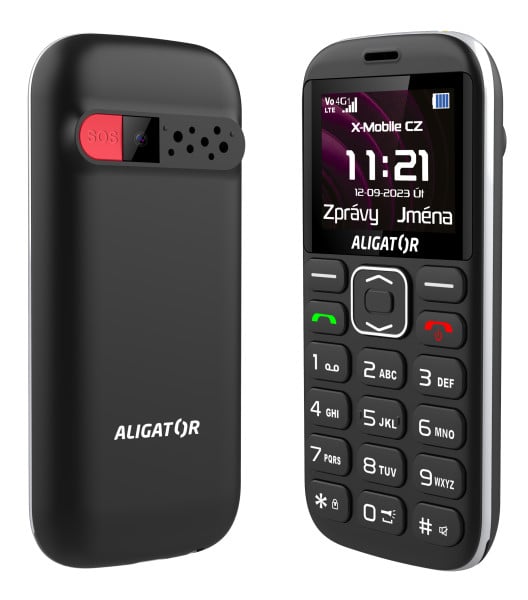 ALIGATOR A720 4G Senior čierny + stolová nabíjačka