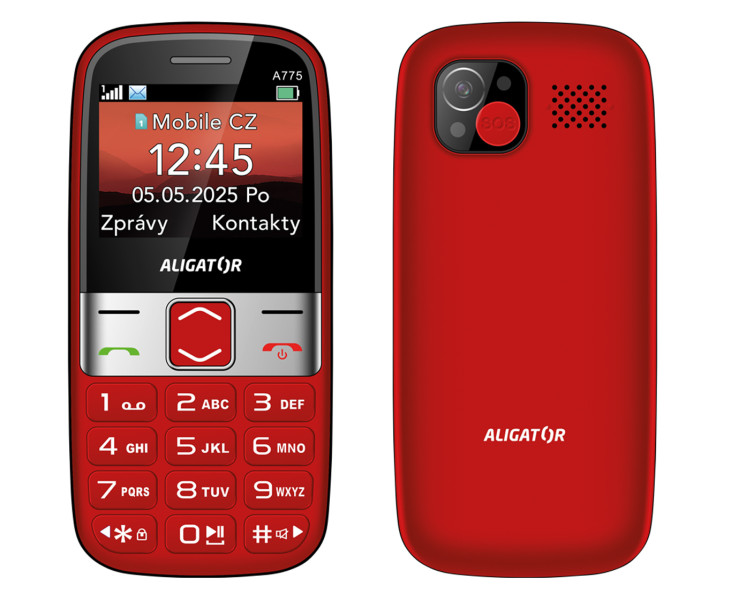 ALIGATOR A775 Senior červený + stolová nabíjačka